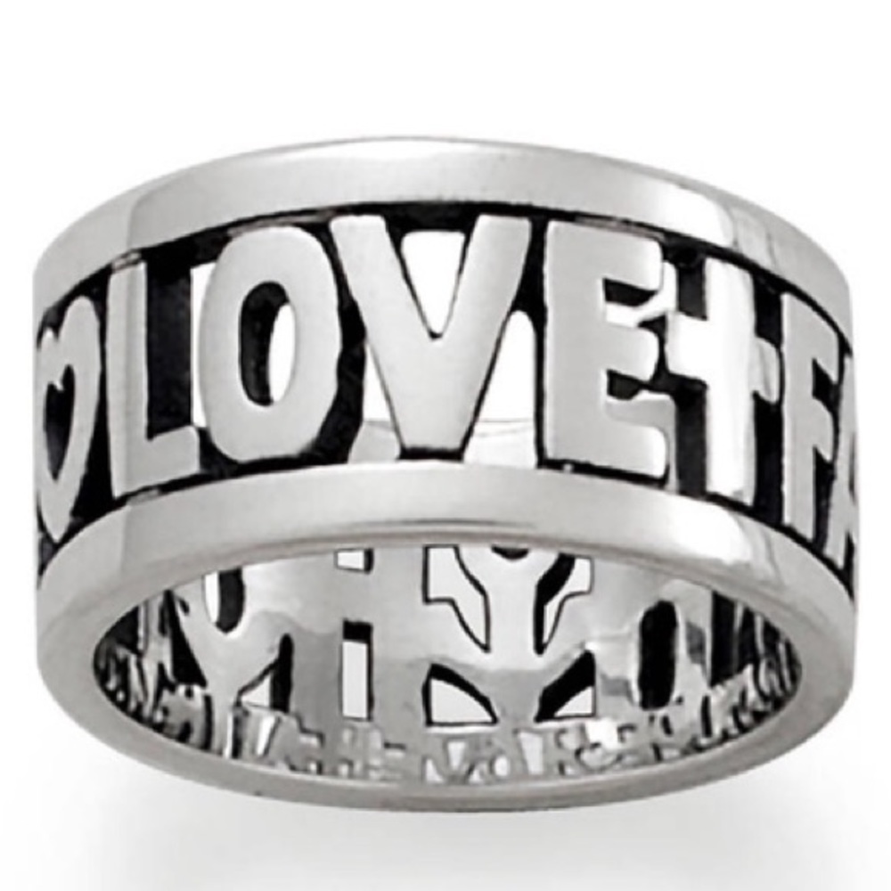 James Avery Love Faith Hope Sterling Silver Ring